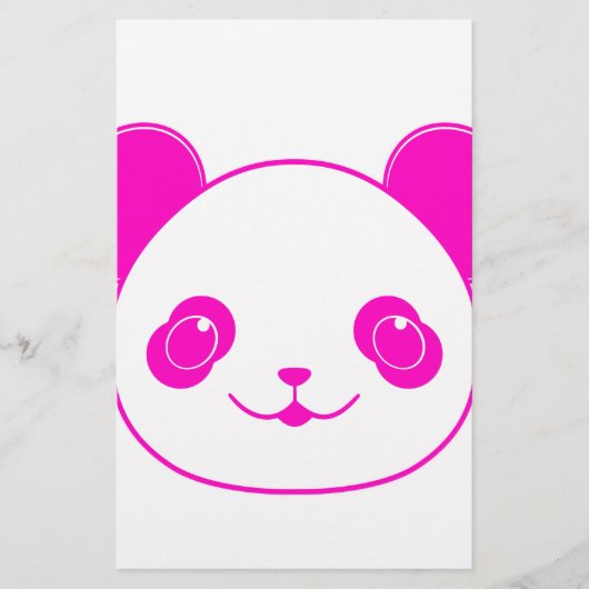 Pink Kawaii Panda Bear Briefpapier (Vorderseite)