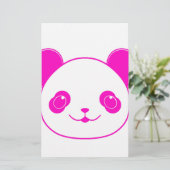 Pink Kawaii Panda Bear Briefpapier (Stehend Vorderseite)