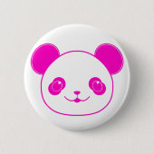 Pink Kawaii Panda Bear Button (Vorderseite)