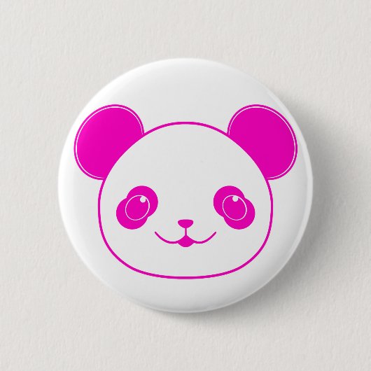 Pink Kawaii Panda Bear Button (Vorderseite)