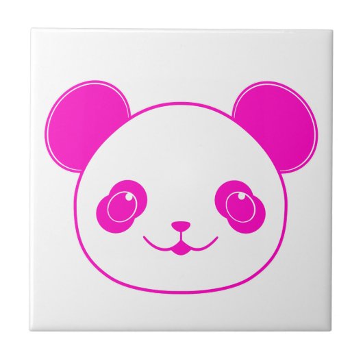 Pink Kawaii Panda Bear Fliese (Vorderseite)