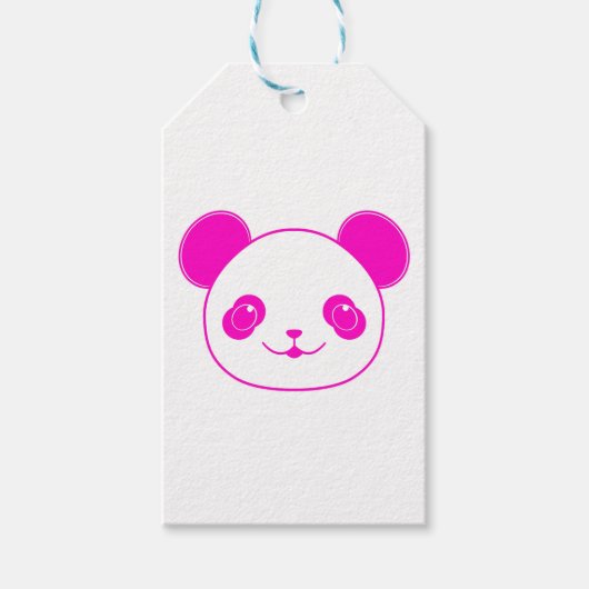 Pink Kawaii Panda Bear Geschenkanhänger (Vorderseite)