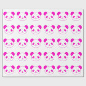 Pink Kawaii Panda Bear Geschenkpapier (Flach)