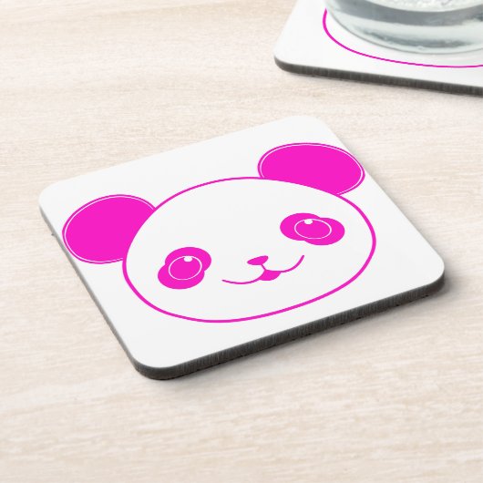 Pink Kawaii Panda Bear Getränkeuntersetzer (Linke Seite)