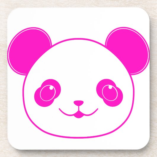 Pink Kawaii Panda Bear Getränkeuntersetzer (Vorderseite)