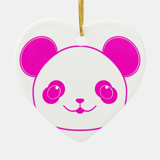 Pink Kawaii Panda Bear Keramik Ornament (Vorne)