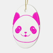 Pink Kawaii Panda Bear Keramikornament (Links)
