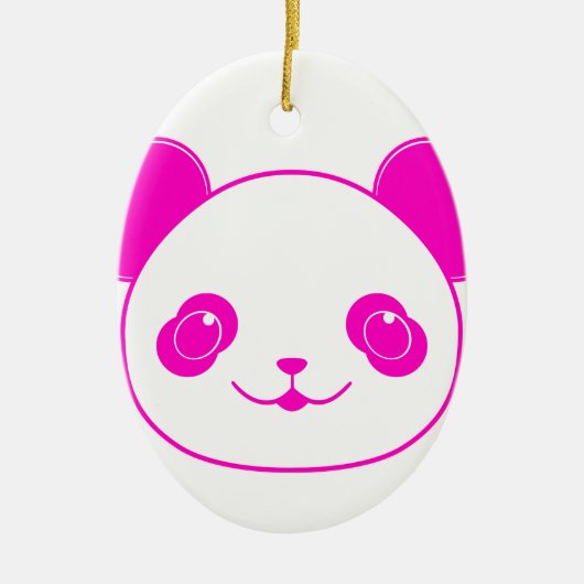 Pink Kawaii Panda Bear Keramikornament (Vorne)
