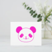 Pink Kawaii Panda Bear Postkarte (Stehend Vorderseite)