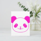 Pink Kawaii Panda Bear Postkarte (Stehend Vorderseite)