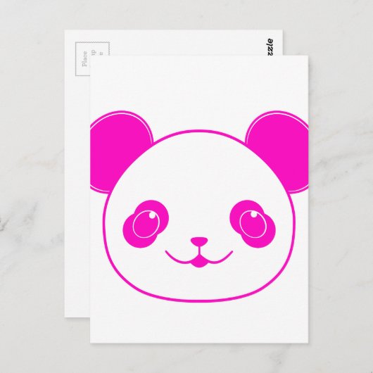 Pink Kawaii Panda Bear Postkarte (Vorne/Hinten)