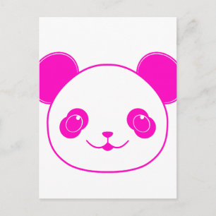 Pink Kawaii Panda Bear Postkarte