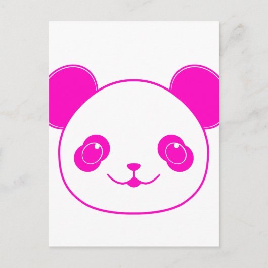 Pink Kawaii Panda Bear Postkarte (Vorderseite)