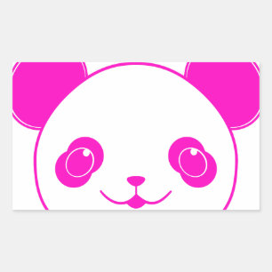 Pink Kawaii Panda Bear Rechteckiger Aufkleber