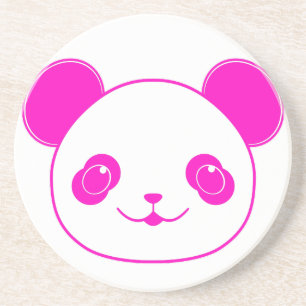 Pink Kawaii Panda Bear Sandstein Untersetzer
