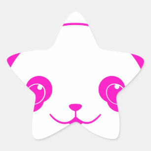 Pink Kawaii Panda Bear Stern-Aufkleber