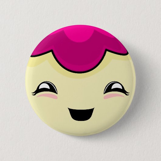 Pink Kawaii Tickle Monster Button (Vorderseite)