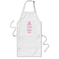 Pink keep calm and bake on baking apron for women