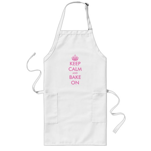 Pink keep calm and bake on baking apron for women lange schürze (Vorne)