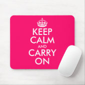 Pink Keep calm and carry on Mouse Pad Mousepad (Mit Mouse)