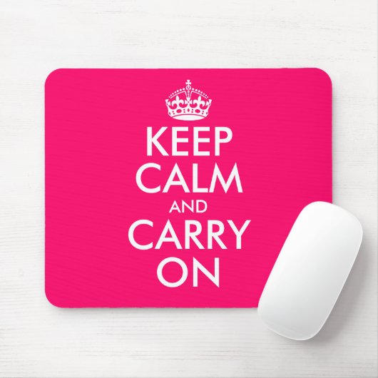 Pink Keep calm and carry on Mouse Pad Mousepad (Mit Mouse)