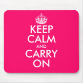 Pink Keep calm and carry on Mouse Pad Mousepad (Vorne)