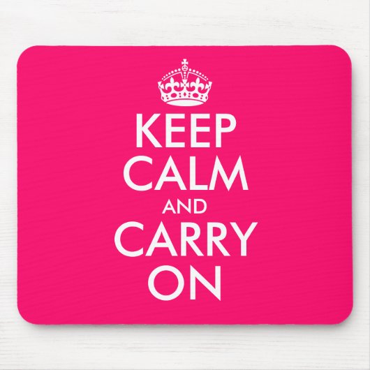 Pink Keep calm and carry on Mouse Pad Mousepad (Vorne)