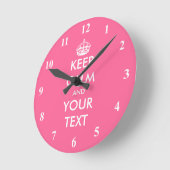 Pink Keep Calm wall clock | Custom vintage design Runde Wanduhr (Winkel)