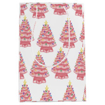 Pink Keramik Weihnachten Bäume Geschenktasche
