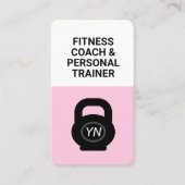 Pink kettlebell Visitenkarte für Personal Trainer (Vorderseite)