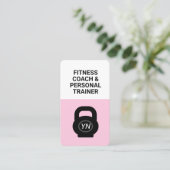 Pink kettlebell Visitenkarte für Personal Trainer (Stehend Vorderseite)