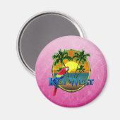 Pink Key West Sunset Magnet (Vorderseite/Rückseite)