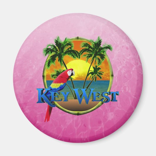 Pink Key West Sunset Magnet (Vorne)