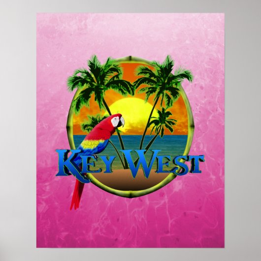 Pink Key West Sunset Poster (Vorne)
