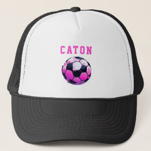Pink Kids Soccer Personalisiert Black Truckerkappe