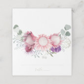 Pink King Protea Boho Botanisch Platzkarte (Außenseite Aufgefaltet)