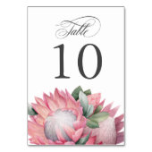 Pink King Protea Bouquet Tischnummer (Rückseite)