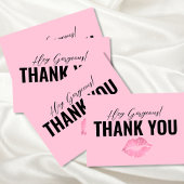 Pink Kiss Lips Danke Karte