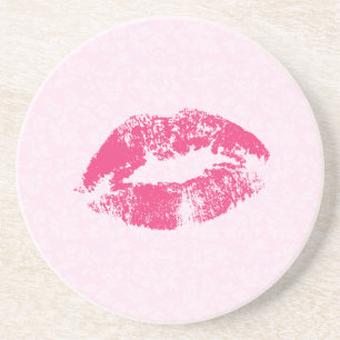 Pink Kiss Lips Getränkeuntersetzer