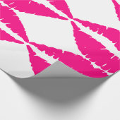 PINK KISS LIPS WRISTMAS WRAPPING PAPIER GESCHENKPAPIER (Ecke)
