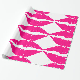 PINK KISS LIPS WRISTMAS WRAPPING PAPIER GESCHENKPAPIER
