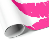 PINK KISS LIPS WRISTMAS WRAPPING PAPIER GESCHENKPAPIER (Rolleneckpunkt)