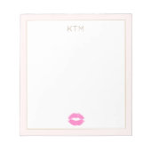 Pink Kiss Monogram Notizblock (Vorderseite)