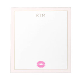 Pink Kiss Monogram Notizblock