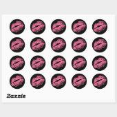 Pink Kiss Runder Aufkleber (Blatt)