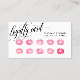 Pink Kisses - Calligraphy Loyalty Punch Card Treuekarte