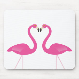 Pink Kissing Flamingos Mousepad