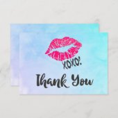 Pink Kissy Lips mit Xoxo! Danke (Vorne/Hinten)