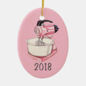Pink Kitchen Mixer Keepake Jahr Keramik Ornament (Vorne)