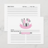 Pink Kitchenette Brautparty Rezept Karten (Vorne/Hinten)